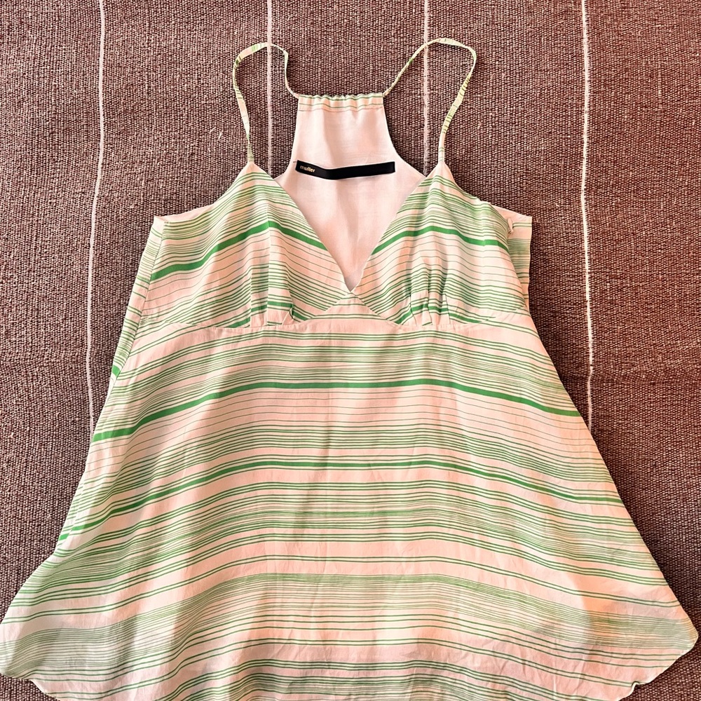 Elegant Green Striped Camisole Top